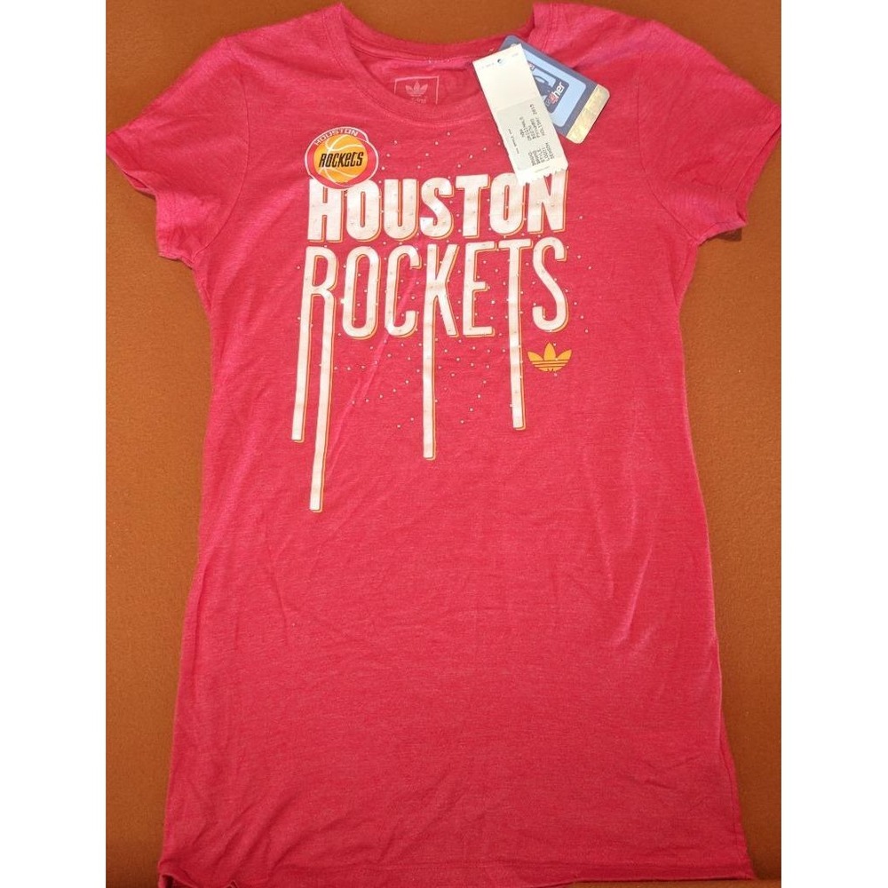 Adidas Women's Small‎ Houston Rockets NBA BBall Tee Shirt Top T-Shirt Top NEW